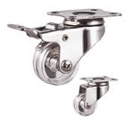 2 Inch Transparent Wheel 110LBS Capacity Rigid Plate Stainless Steel Light Duty Casters