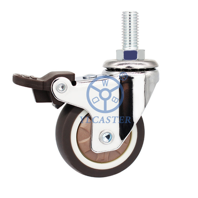 Soft Furniture Casters Total Lock Brown Wheel Swivel TPR Mobile Market Stall Casters