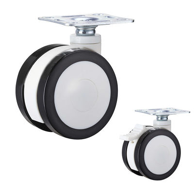 275LBS 5 Inch PU Medical Casters Dual Wheel Top Plate Swivel Hospital Caster OEM