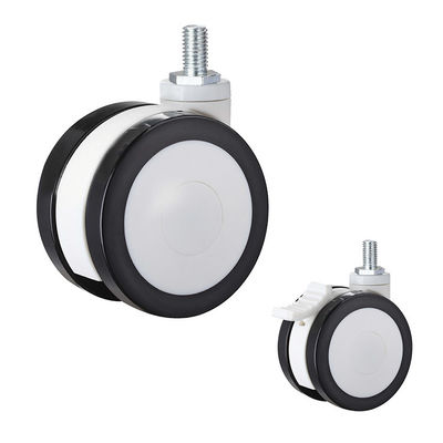 275LBS 5 Inch PU Medical Casters Dual Wheel Top Plate Swivel Hospital Caster OEM