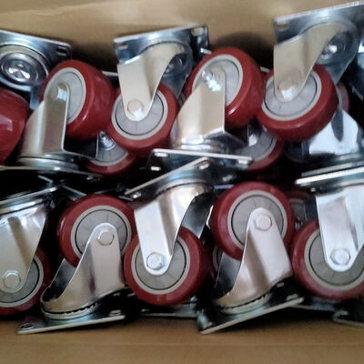 Single Wheel Red PU Wheel Polyurethane Casters Hollow Core Durable Industrial Grade Heavy Duty Material Handling Equipment