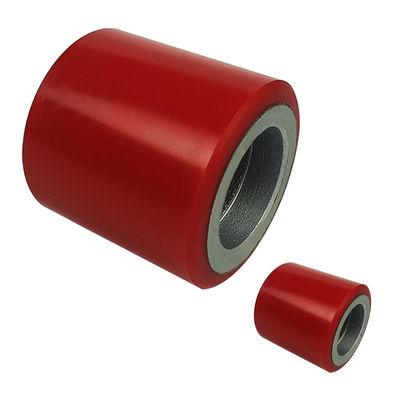 Red 80mm Pallet Truck Wheels , 800kg Loading Pallet Jack Roller Wheels