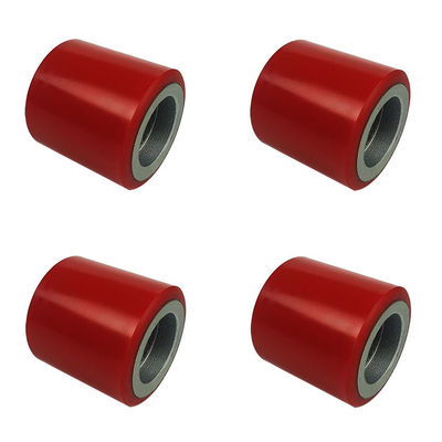 Red 80mm Pallet Truck Wheels , 800kg Loading Pallet Jack Roller Wheels