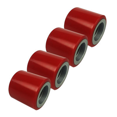 Red 80mm Pallet Truck Wheels , 800kg Loading Pallet Jack Roller Wheels