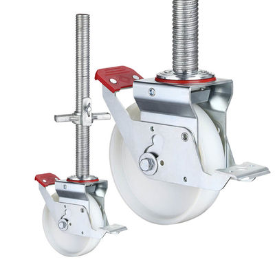 Rigid Scaffolding Wheels for Smooth Movement Treaded Steel Stem Double Ball Bearing