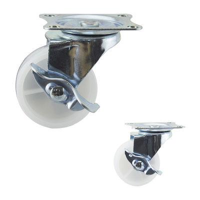 50mm Wheel Side Lock PP Light Duty Casters For Furniture