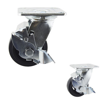 100mm 396lbs Black Rubber Heavy Duty Casters With Side Lock