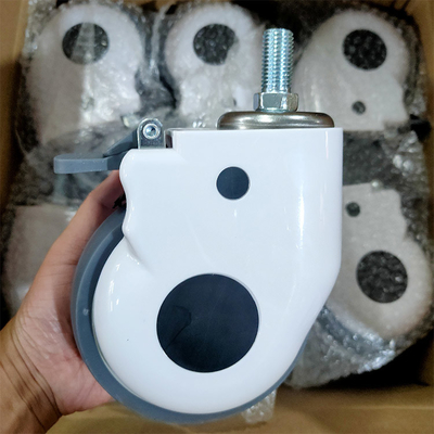 5'' Medical Bed Casters 125kg Stem Type Anti Winding Hospital Wheels