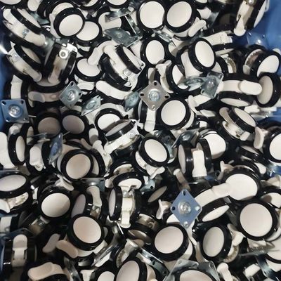 275LBS 5 Inch PU Medical Casters Dual Wheel Top Plate Swivel Hospital Caster OEM