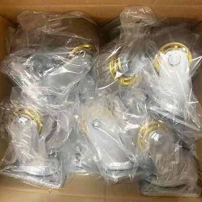 150mm Elastic Rubber Heavy Duty Casters With 462lbs Loading Swivel Plate