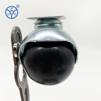 50mm Diameter Black Plastic Top Plate Ball Casters With Side Brake