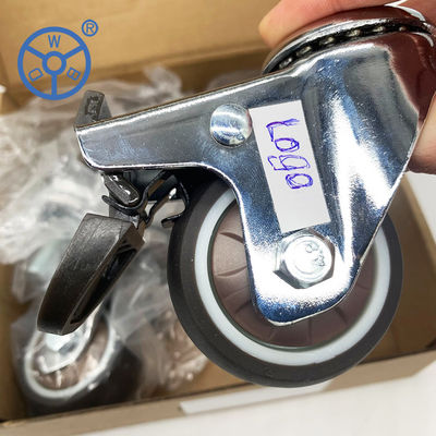 1.2 Inch Silent Non Rotating Rigid TPR Casters For Small Pulleys