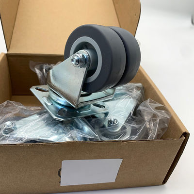 2 Inch Top Plate Type Light Duty Twin Wheel Plastic Caster Wheels Low Profile OEM
