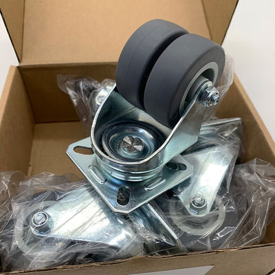 2 Inch Top Plate Type Light Duty Twin Wheel Plastic Caster Wheels Low Profile OEM